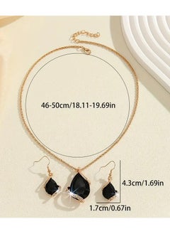 Home Clearance Sale Elegant Heart-Shaped Jewelry Set for Women - Vintage-Inspired Necklace and Earrings with Black & Clear Gemstones, Zinc Alloy, Perfect for Parties & Daily Wear, August Birthstone Gift, Vintage Jewelry  - Image 4