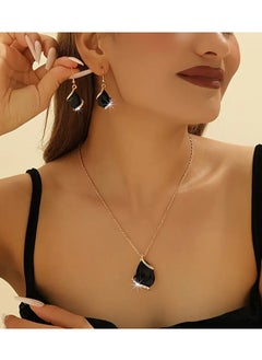 Home Clearance Sale Elegant Heart-Shaped Jewelry Set for Women - Vintage-Inspired Necklace and Earrings with Black & Clear Gemstones, Zinc Alloy, Perfect for Parties & Daily Wear, August Birthstone Gift, Vintage Jewelry  - Image 5