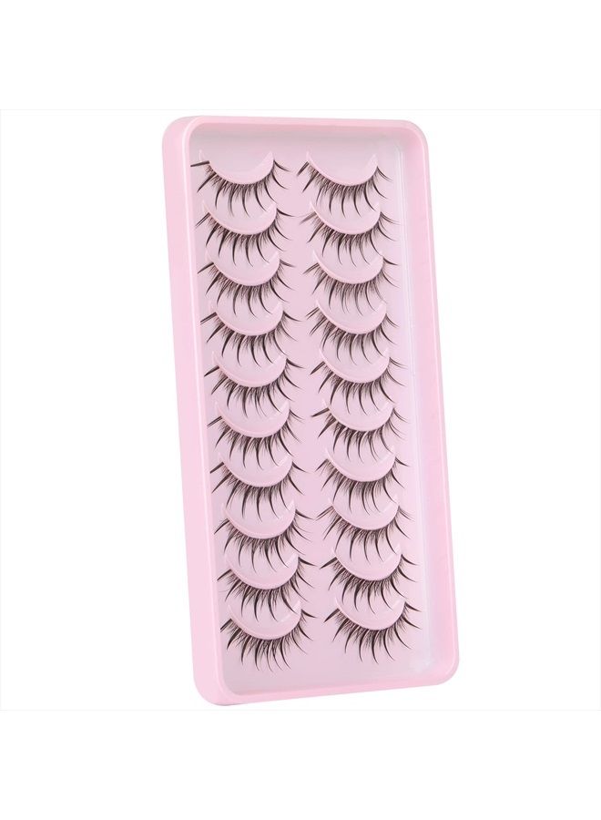 Geeneiya Manga Lashes Natural Look Individual Lash Clusters Anime False Eyelashes Wispy Spiky Kawaii Korean Makeup Clear Band 3D Short Faux Mink Manhua Eyelashes - Geeneiya 02A - Image 4