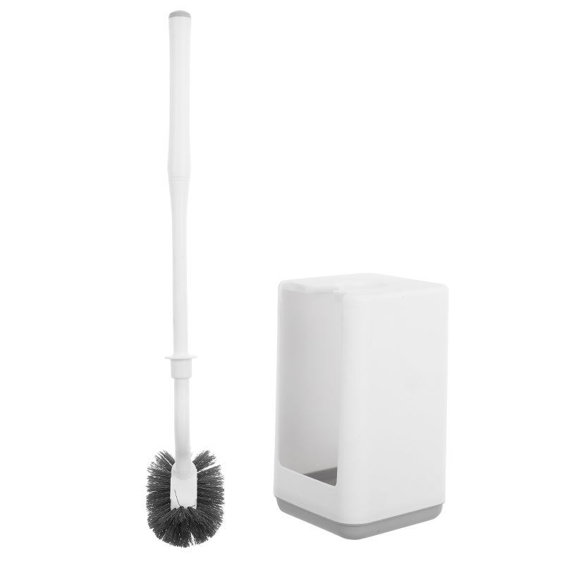 🚽 فرشاة تنظيف حمام ومرحاض عصا بلاستيكية بيضاء - Image 4