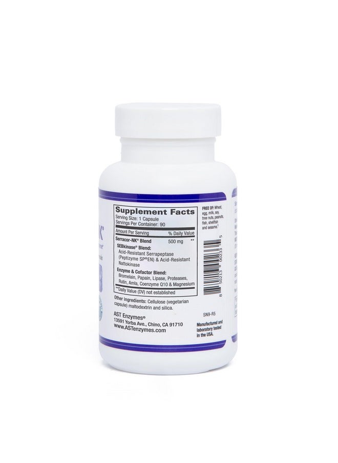 AST Enzymes Serracor-NK -Proteolytic Systemic Enzyme Formula - Contains Acid-Resistant Serrapeptase and Acid-Resistant Nattokinase - Circulatory and Respiratory Support - 90 Vegetarian Capsules - pzsku/Z28AF8A3EDB777730CFA0Z/45/_/1739864289/2fdbe19b-1f1b-4bec-b0cc-337cfbd59416