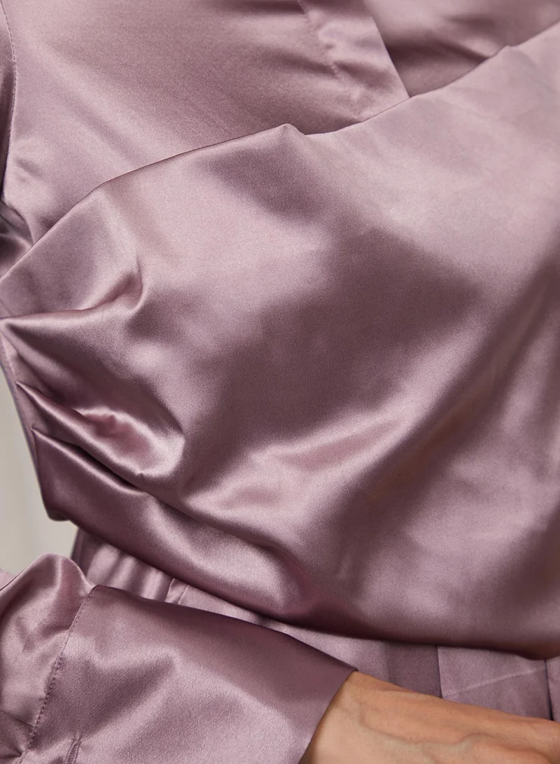 PINACOLADA  Women's Mauve Purple Draped Shirt Dress for Women | Best Price UAE