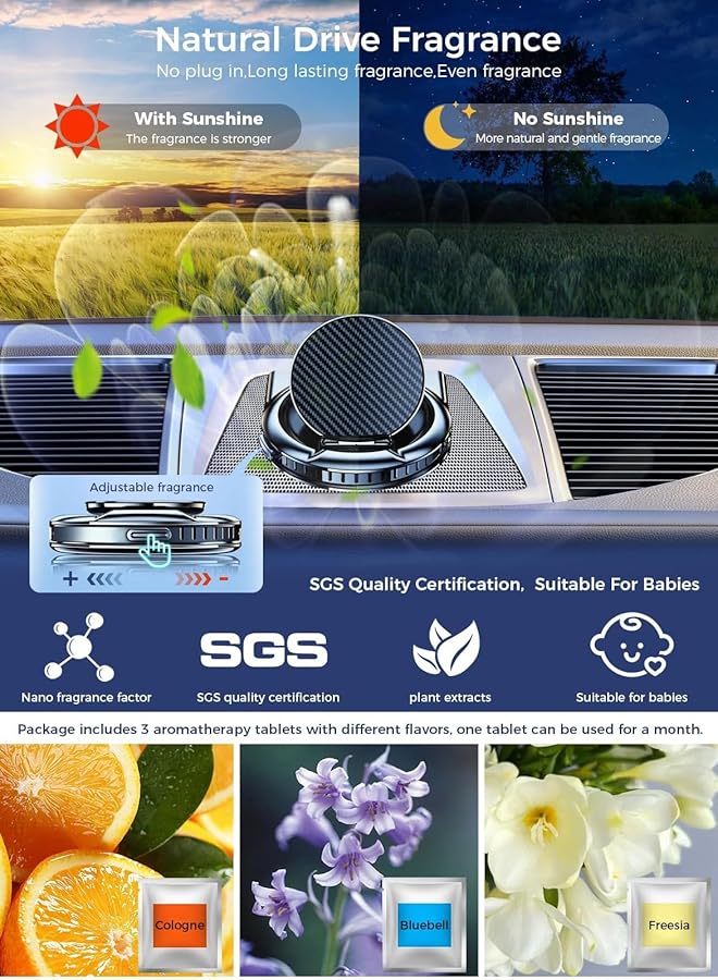 KASTWAVE Magnetic Multifunctional Car Phone Mount With Air Freshener Diffuser & Parking Number Holder - Universal Fit For All Phone Models - Image 4