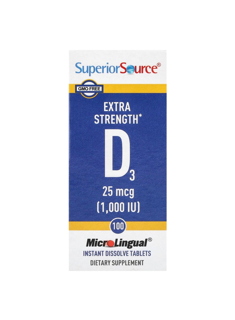 D3, 25 mcg (1,000 IU), 100 MicroLingual® Instant Dissolve Tablets