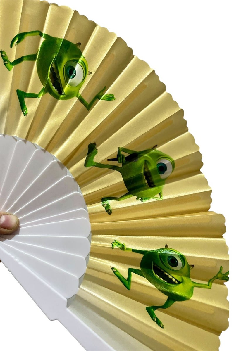 مونسترز Folding Fan, Style Handheld Fan with Fabric Plastic Frame for Wedding Party Dancing - Image 1