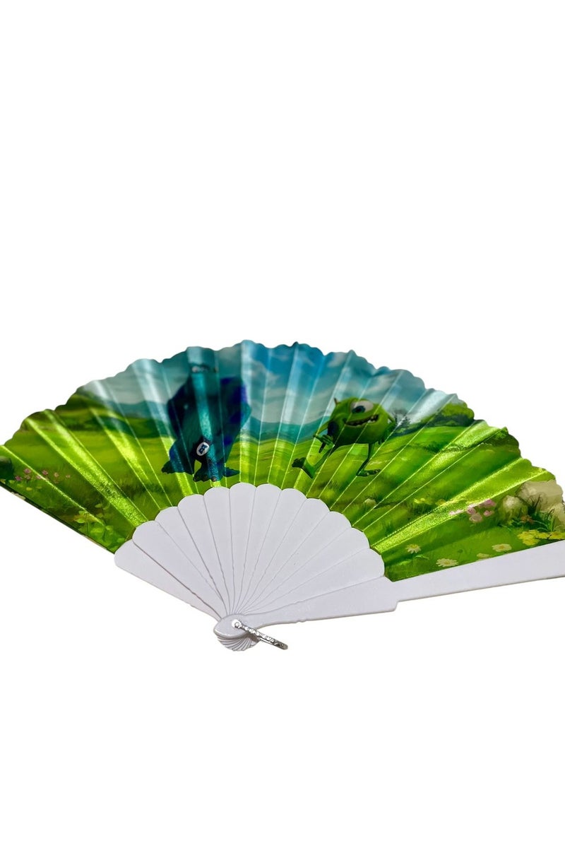 مونسترز Folding Fan, Style Handheld Fan with Fabric Plastic Frame for Wedding Party Dancing - Image 2