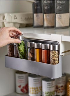 Spice Rack Organizer - Under-Shelf Kitchen Cabinet Storage Solution for Spices, Grey - pzsku/Z28AFB7A05A3794656291Z/45/_/1735637796/670a1da4-f5d2-4d3c-a513-c4903ce97867