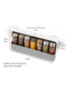 Spice Rack Organizer - Under-Shelf Kitchen Cabinet Storage Solution for Spices, Grey - pzsku/Z28AFB7A05A3794656291Z/45/_/1735637807/f9d6de7f-92bd-41f6-b7c7-40e3505208af