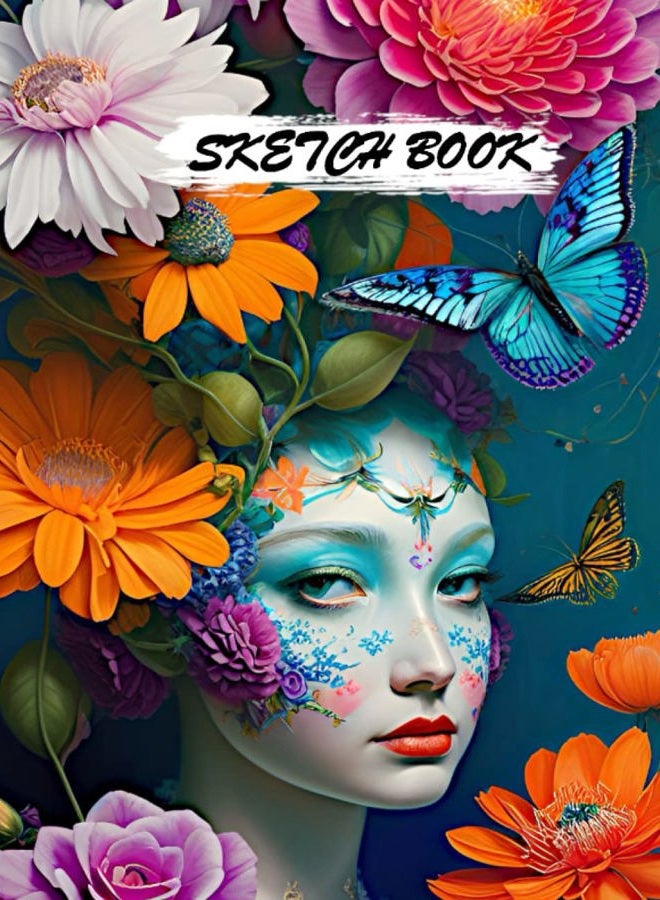 Sketch Book Beautiful Design 100 blank pages for Drawing, Sketching, Doodling, Writing and Learning