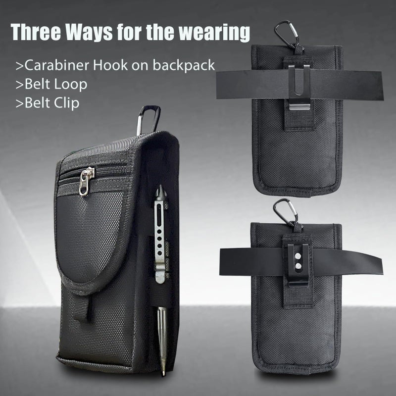 FAUDRECRO Belt Clip Tool Pouch,Tactical Utility Pouch, Heavy-Duty Nylon EDC Multitool Organizer,Cell Phone Holder, Multi-Pockets Tool Holster Sheath Bag for Electricians Handymen Work Maintenance Hiking - Image 5