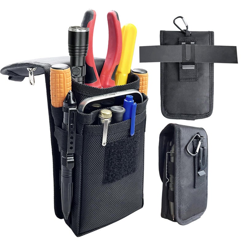 FAUDRECRO Belt Clip Tool Pouch,Tactical Utility Pouch, Heavy-Duty Nylon EDC Multitool Organizer,Cell Phone Holder, Multi-Pockets Tool Holster Sheath Bag for Electricians Handymen Work Maintenance Hiking - Image 1