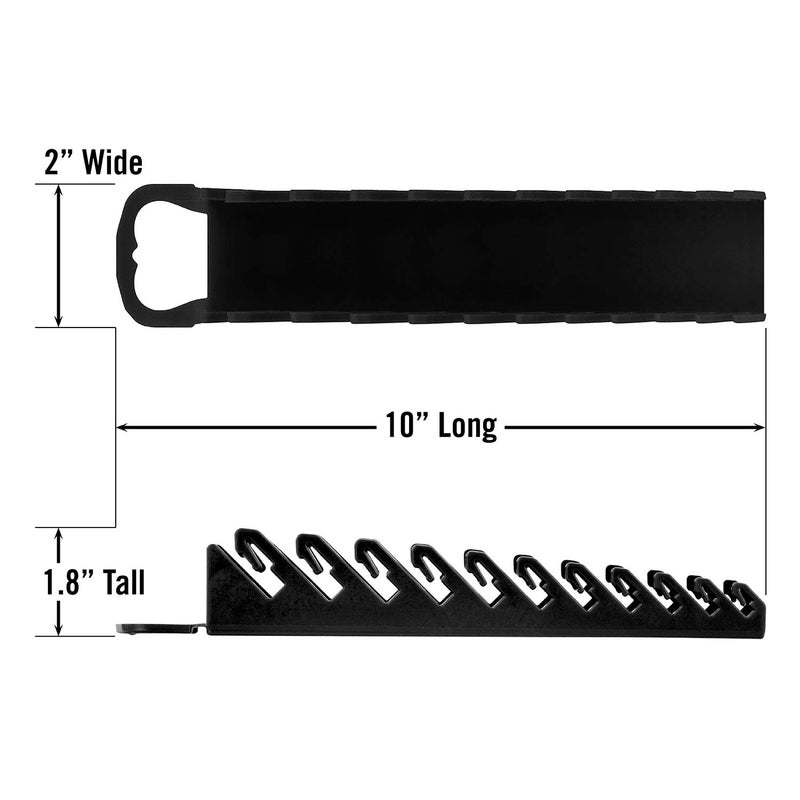 Ernst Manufacturing Gripper Stubby Wrench Organizer, 11 Tool, Black - Image 4