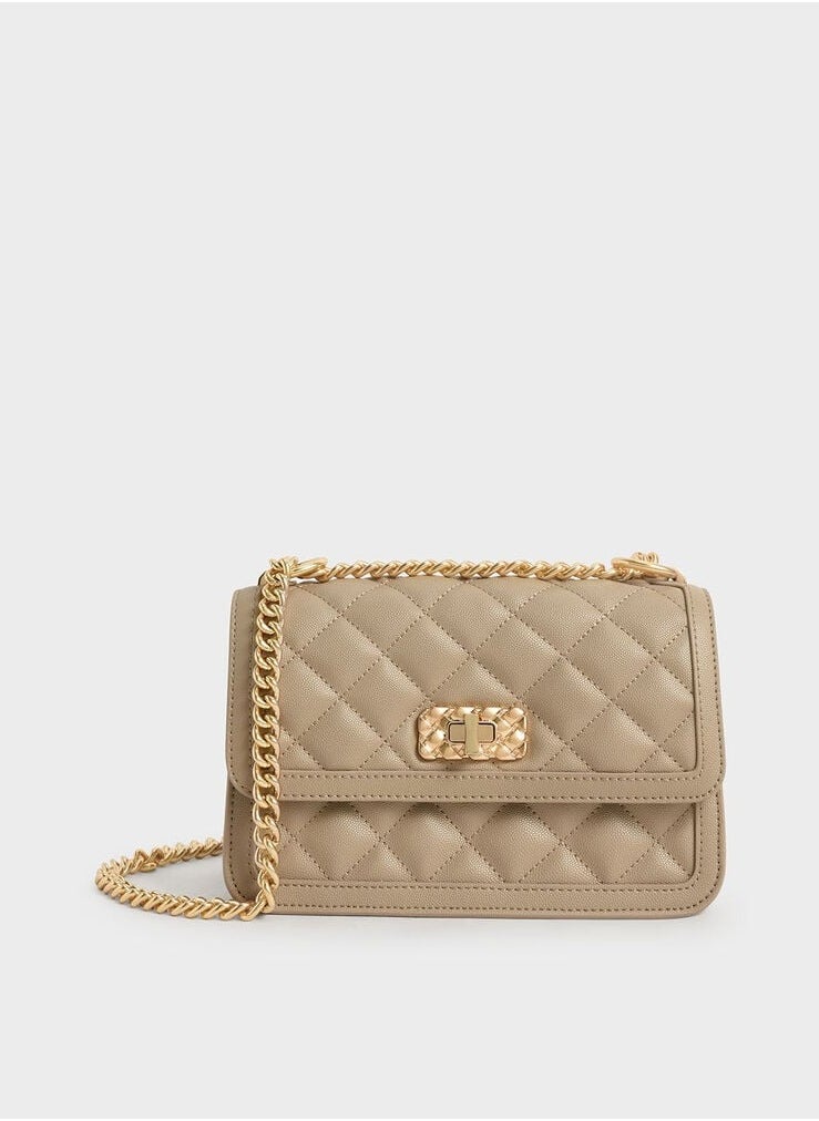 Charles & Keith Charles & keith classic metal chain crossbody bag  - Image 1