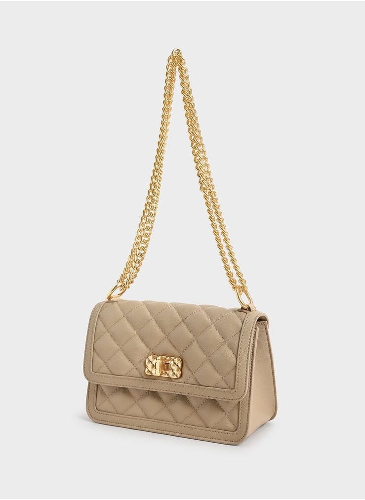 Charles & Keith Charles & keith classic metal chain crossbody bag  - Image 3