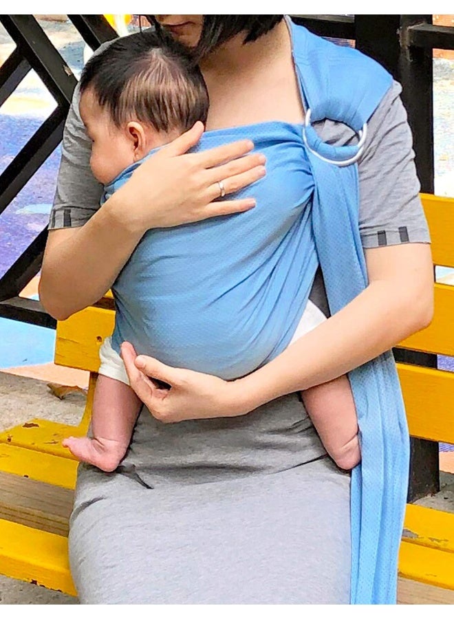 Vlokup Baby Water Ring Sling Carrier | Lightweight Breathable Mesh Baby Wrap for Infant, Newborn, Kids and Toddlers | Perfect for Summer, Swimming, Pool, Beach | Great for Dad Too Lakeblue - Image 5