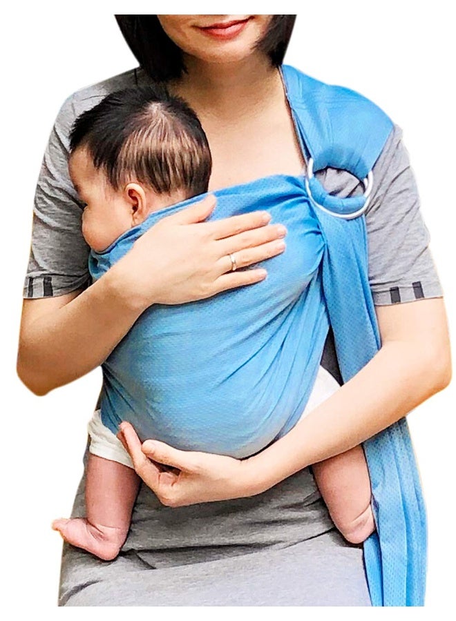 Vlokup Baby Water Ring Sling Carrier | Lightweight Breathable Mesh Baby Wrap for Infant, Newborn, Kids and Toddlers | Perfect for Summer, Swimming, Pool, Beach | Great for Dad Too Lakeblue - Image 1