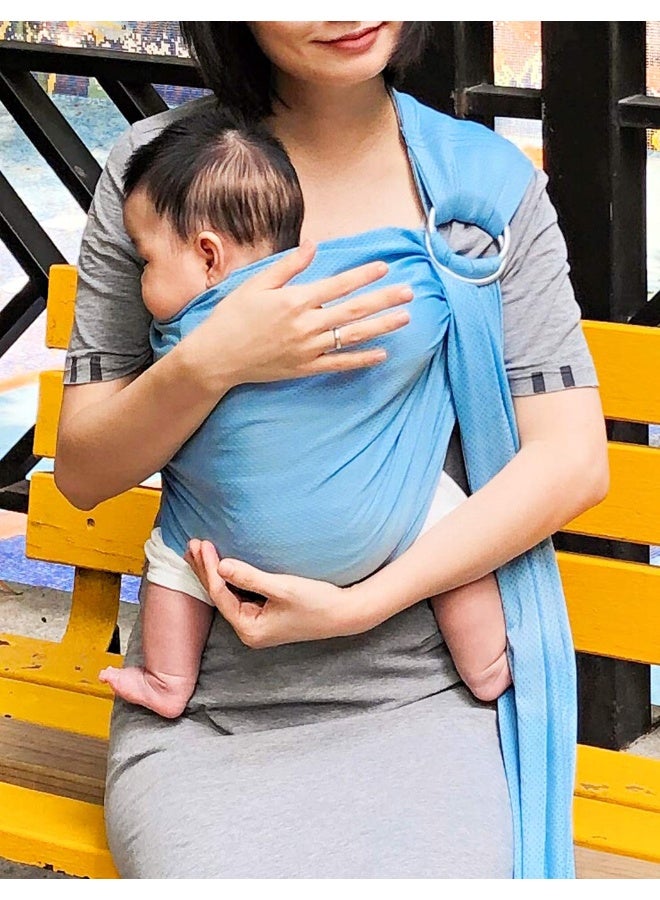Vlokup Baby Water Ring Sling Carrier | Lightweight Breathable Mesh Baby Wrap for Infant, Newborn, Kids and Toddlers | Perfect for Summer, Swimming, Pool, Beach | Great for Dad Too Lakeblue - Image 4