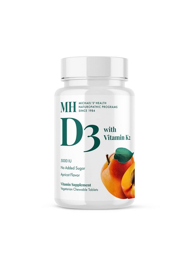MICHAEL'S Health Naturopathic Programs Vitamin D3 with K2 - 90 Chewable Tablets - Apricot Flavor - Skeletal & Immune System Support - No Added Sugar - Vegetarian & Kosher - 90 Servings - Image 1