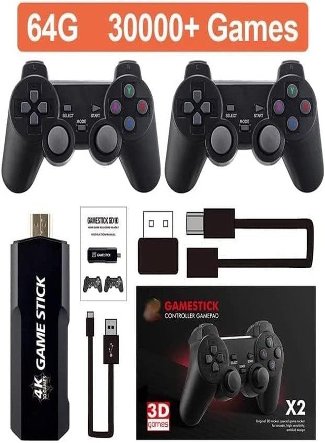 GSH X2 Video Game for Kids Wireless 64G Video Games for Tv Gaming 4k HD Game Console Built in 30K Game in TF 20+ Emulator Console HDMI Output TV Video Game for Tv Console (64 GB) - Image 2