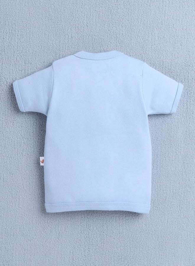 BUMZEE طقم ملابس أطفال أولاد من BUMZEE، قطن، 4 قطع، جابلا مفتوحة من الأمام، نصف كم، برتقالي وأخضر - 9-12 شهرًا (Peb10545E-org) - Image 3