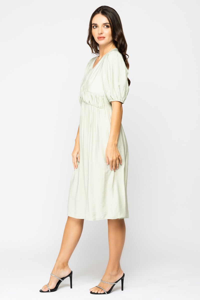 رينا فستان أوراق الشجر المتساقطة متوسط ​​الطول 2XL أخضر - Image 2