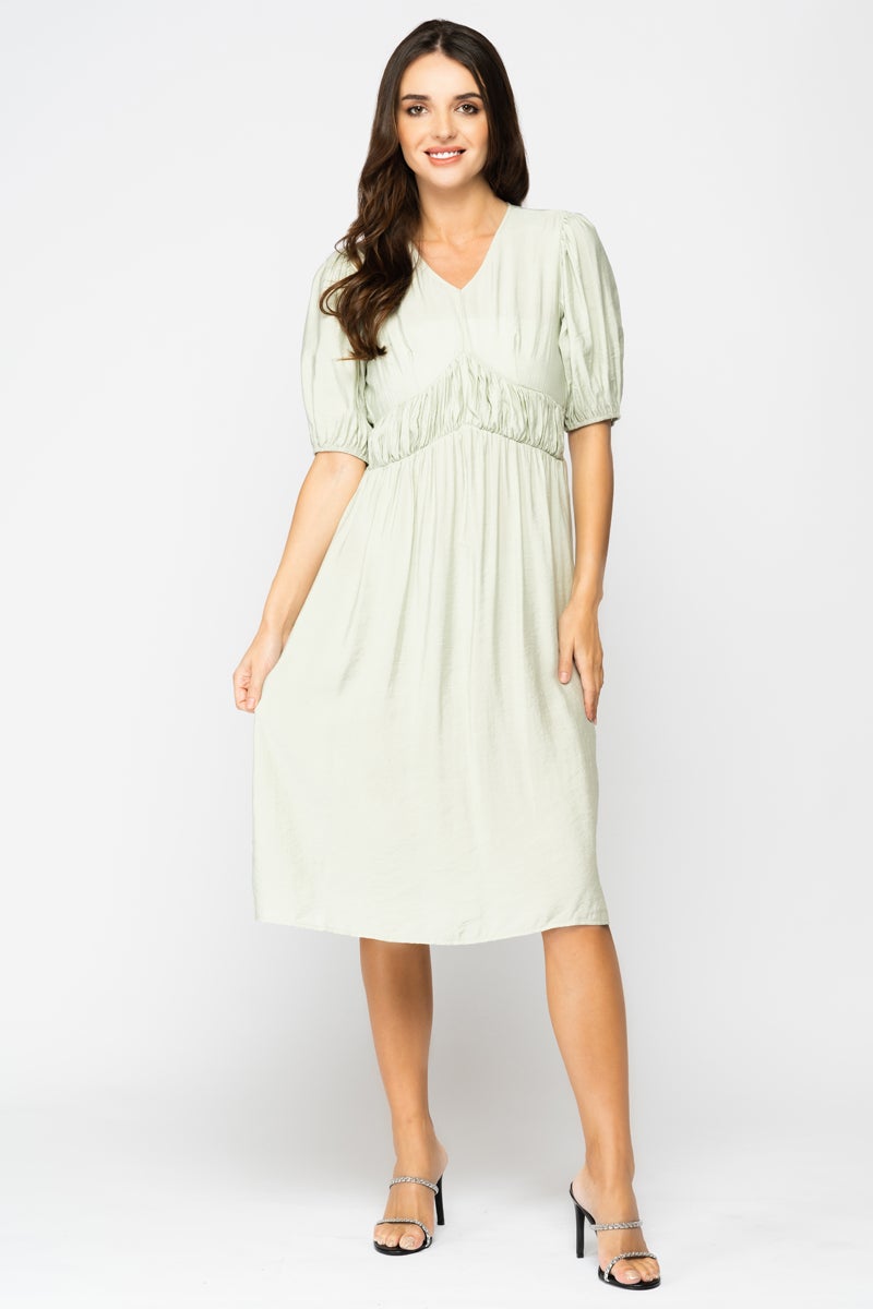 رينا فستان أوراق الشجر المتساقطة متوسط ​​الطول 2XL أخضر - Image 1