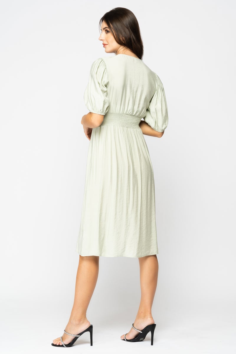 رينا فستان أوراق الشجر المتساقطة متوسط ​​الطول 2XL أخضر - Image 4