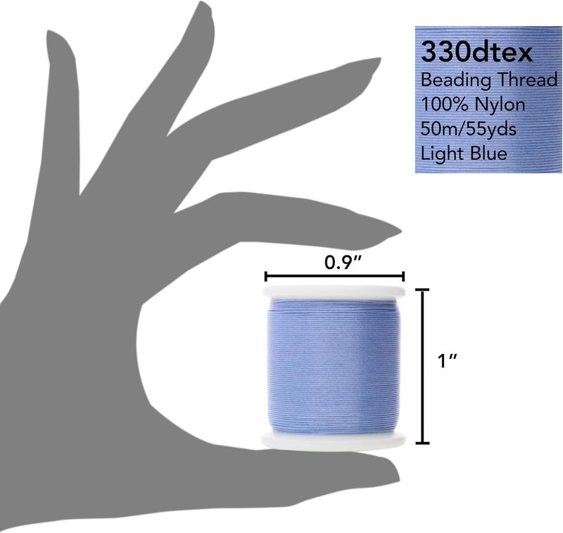 Kook Japanese Nylon Beading Thread by KO for Delica Beads LIGHT BLUE 42767 - Image 2