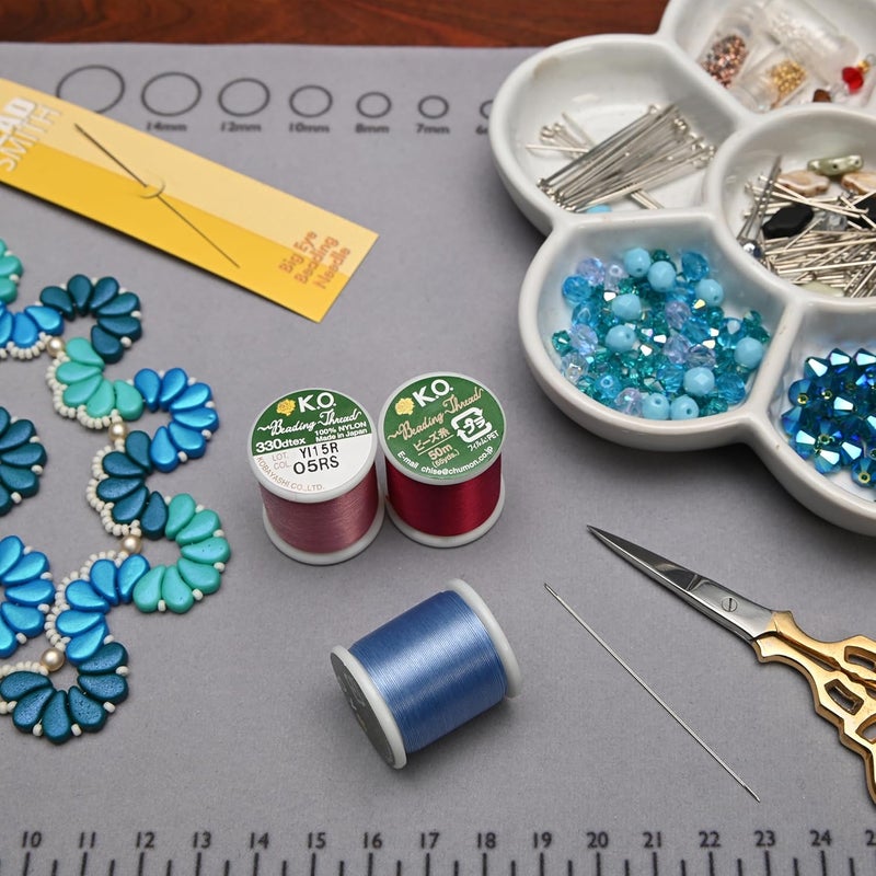 Kook Japanese Nylon Beading Thread by KO for Delica Beads LIGHT BLUE 42767 - Image 3