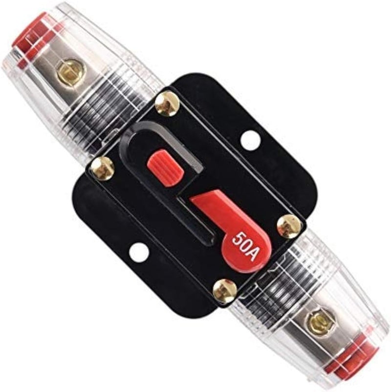 ANJOSHI 50A Inline Circuit Breaker for Car Audio and Amps - Overload Protection Reset Fuse - Image 1