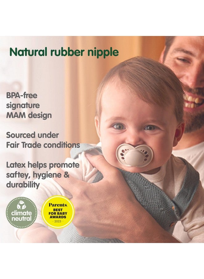 MAM Original Latex Pacifiers, Binky Pacifier for 0-6 Months, Natural Rubber Nipple, Made from Bio-Circular Materials, Easy to Clean, with Sterilizer Case, 2 Count Binkies - Image 3