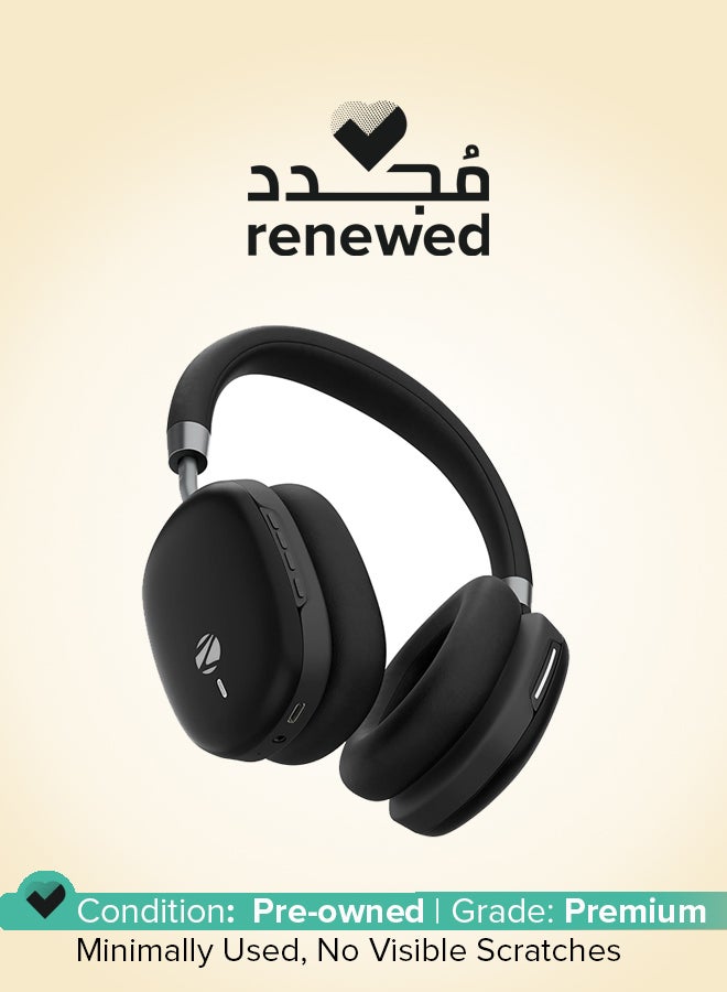 ZEBRONICS Renewed - Silencio 200T Wireless Headphones, Hybrid ANC 48dB, Upto 100Hrs Playback, 40mm Drivers, Dual Mic ENC, BT v6.0, Gaming Mode, Dual Pairing, Touch Controls, App Support, AUX, Black - Image 1