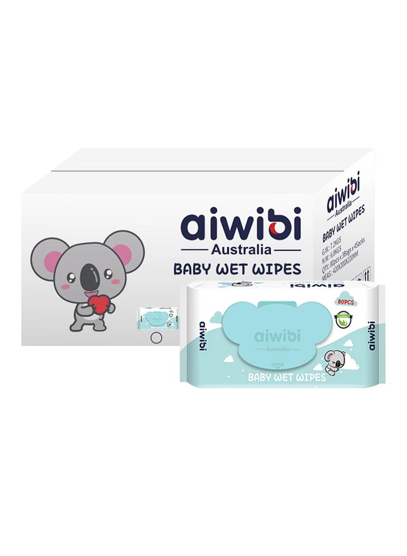 Aiwibi Baby Wet Wipes with Natural Tea Tree Oil, Alcohol-Free, PH Balanced, Pack of 12 (960 Pieces)