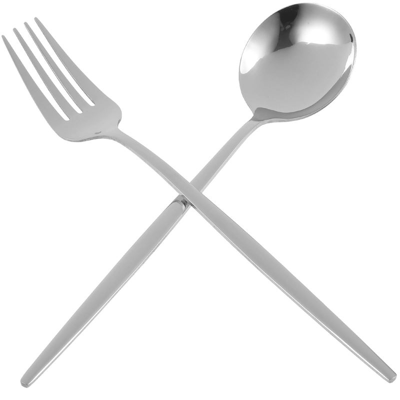 Stainless Steel Fork and Spoon Set Portable Cutlery for Home Dining Tableware - Image 2