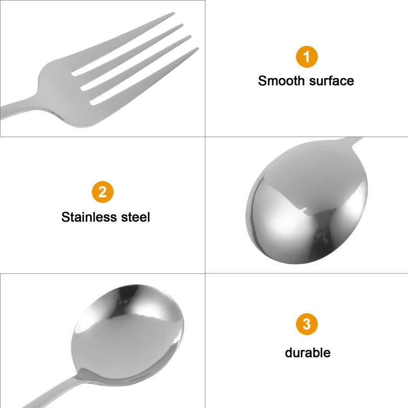 Stainless Steel Fork and Spoon Set Portable Cutlery for Home Dining Tableware - Image 4