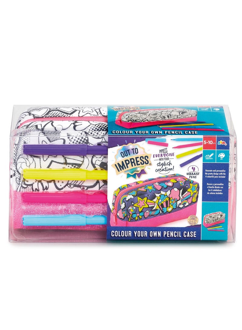 ADDO Out To Impress Colour Your Own Pencil Case | Four Color Pens Included | Decorate & Personalise your Pencil Case | Arts & Craft | DIY Craft Kit | Do it Yourself | Educational & Learning | Creative Gift for Kids and Adults - Image 2