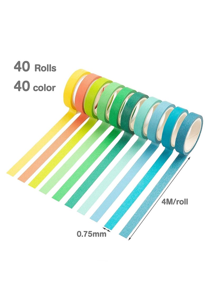 Zikra Washi Tape Set, Colored Decorative Masking Tapes, 40 Rolls Painters Tape, Art Supplies for Kids Children and Gifts Warpping - Image 2