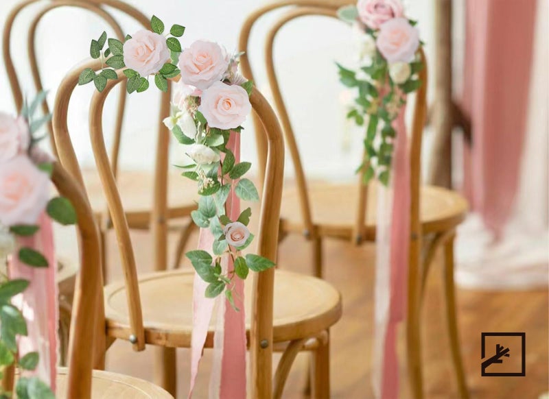 ZIFTY 5Pcs 32.5FT Pink Flower Garland Fake Rose Vines for Tea Party Mother's Day Decorations Faux Artificial Floral Garland Hanging Rose Ivy for Baby Shower Wedding Arch Ceremony Outdoor Wall Decor - Image 5
