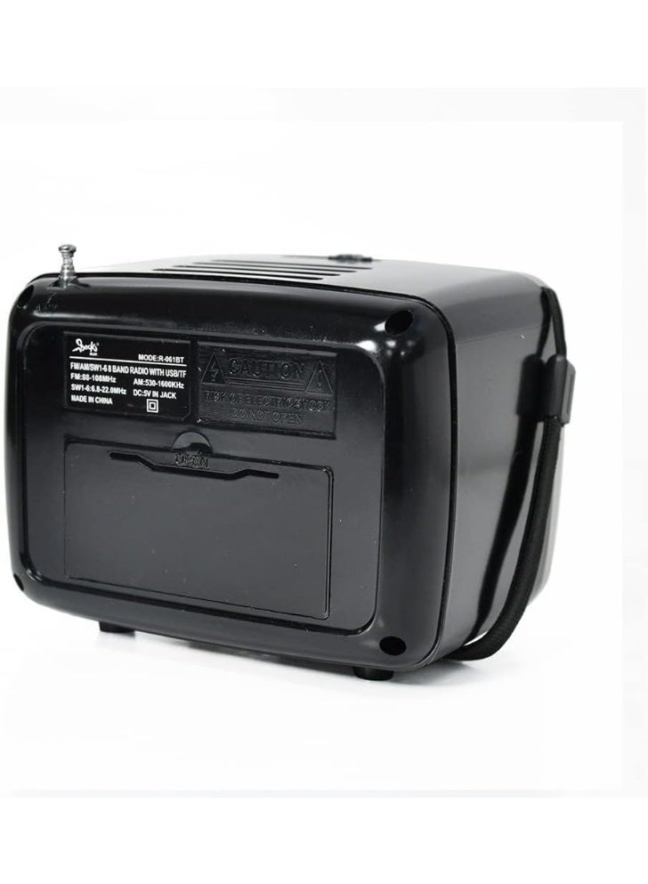 مكبر صوت راديو محمول بتقنية البلوتوث - راديو AM/FM كلاسيكي بصوت قوي، ومدخل USB/TF Card/AUX، وبطارية قابلة لإعادة الشحن، وشاشة LED - راديو FM لاسلكي للاستخدام المنزلي والتخييم والاستخدام الخارجي - Image 4