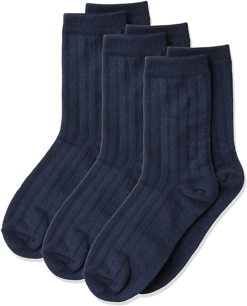 Jefferies Socks Little Boys' Rib Crew Socks 3 Pair Pack, Navy, Toddler - Image 4