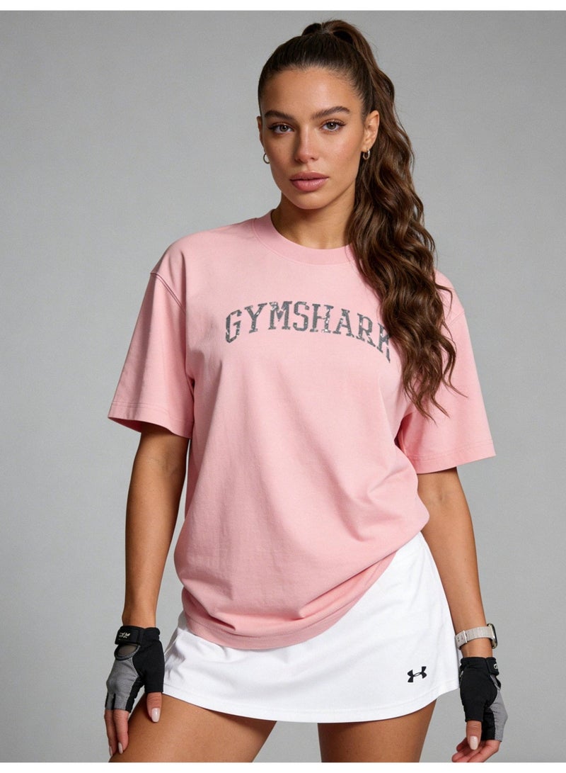 جيمشارك 300G الثقيلة GYMSHARK الرياضة قصيرة الأكمام جولة رقبة تي شيرت مع القطن ناعم الجلد الصديقة قميص عارضة للرجال والنساء. - Image 1