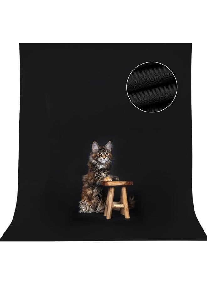 CPLIRIS 5x7ft Black Backdrop Background for Photography, Solid Black High Density Polyester Fabric Black Photo Backdrop Curtain for Portrait Photoshoot, Party and Video - Image 1