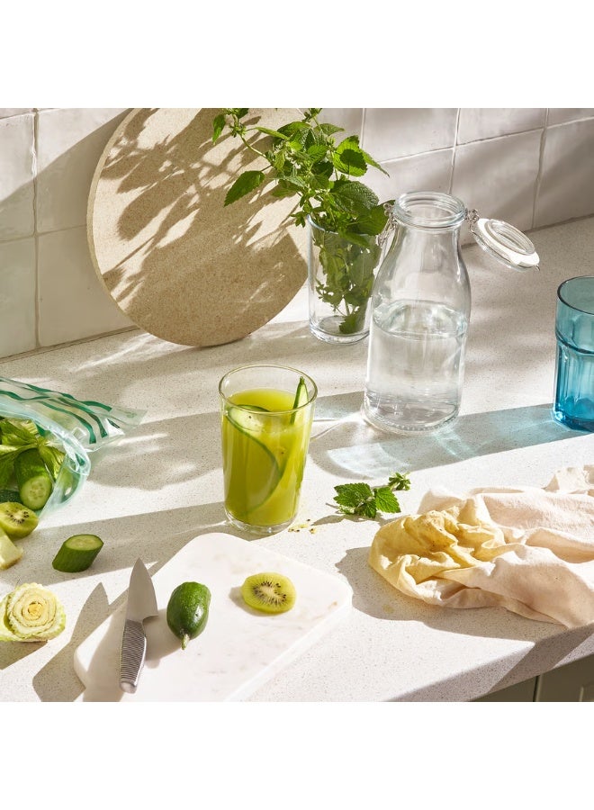Bottle Shaped Jar With Lid Clear Glass 1L - Image 3