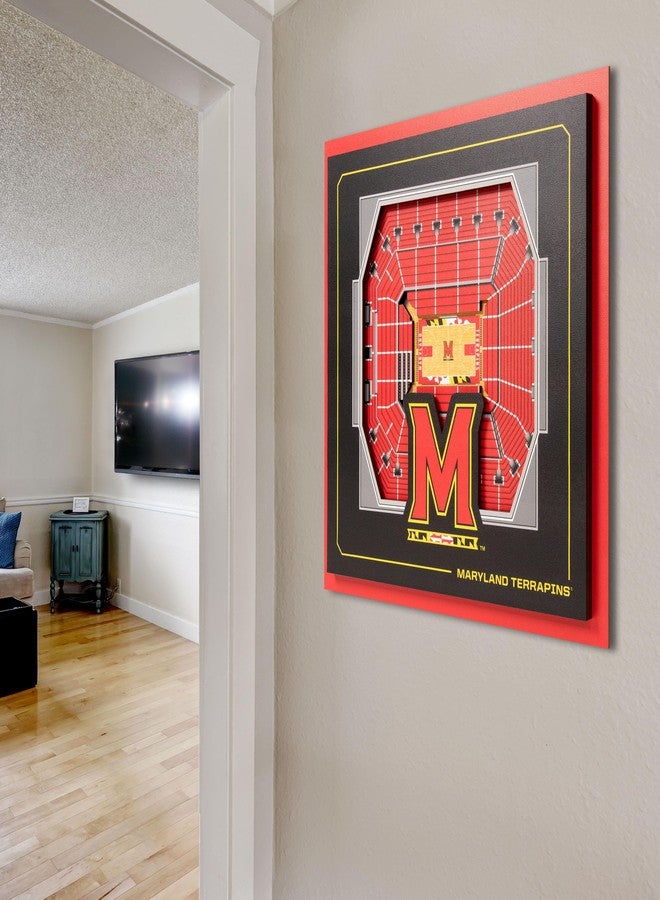 YouTheFan Officially-licensed NCAA Maryland Terrapins Stadium Series 3D Wall Art - multi-layer team stadium replica, detailed sports fan gift, indoor decor - Image 3