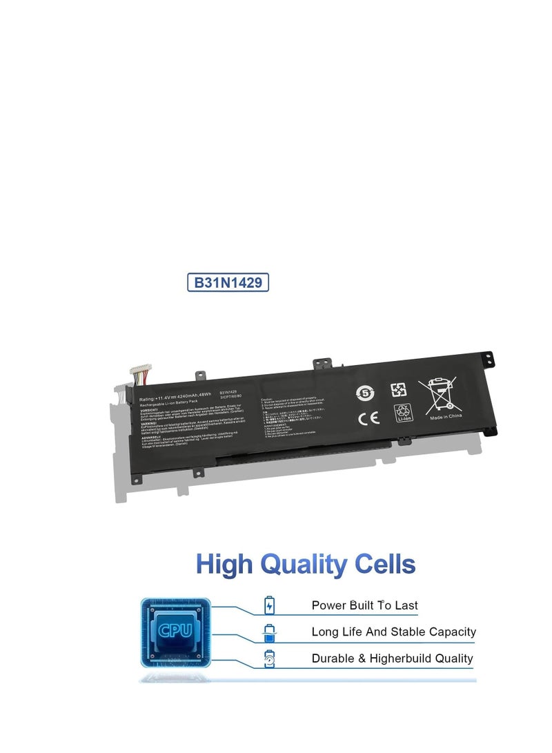 Terabyte B31N1429 Laptop Battery Compatible for ASUS A501LB5200 K501LB K501LX K501LX-NH52 K501LX-NB52 K501LX-EB71 K501UW K501U K501UB K501UX K501UX-AH71 Vivobook A501LX Series 0B200-01460100 - Image 4