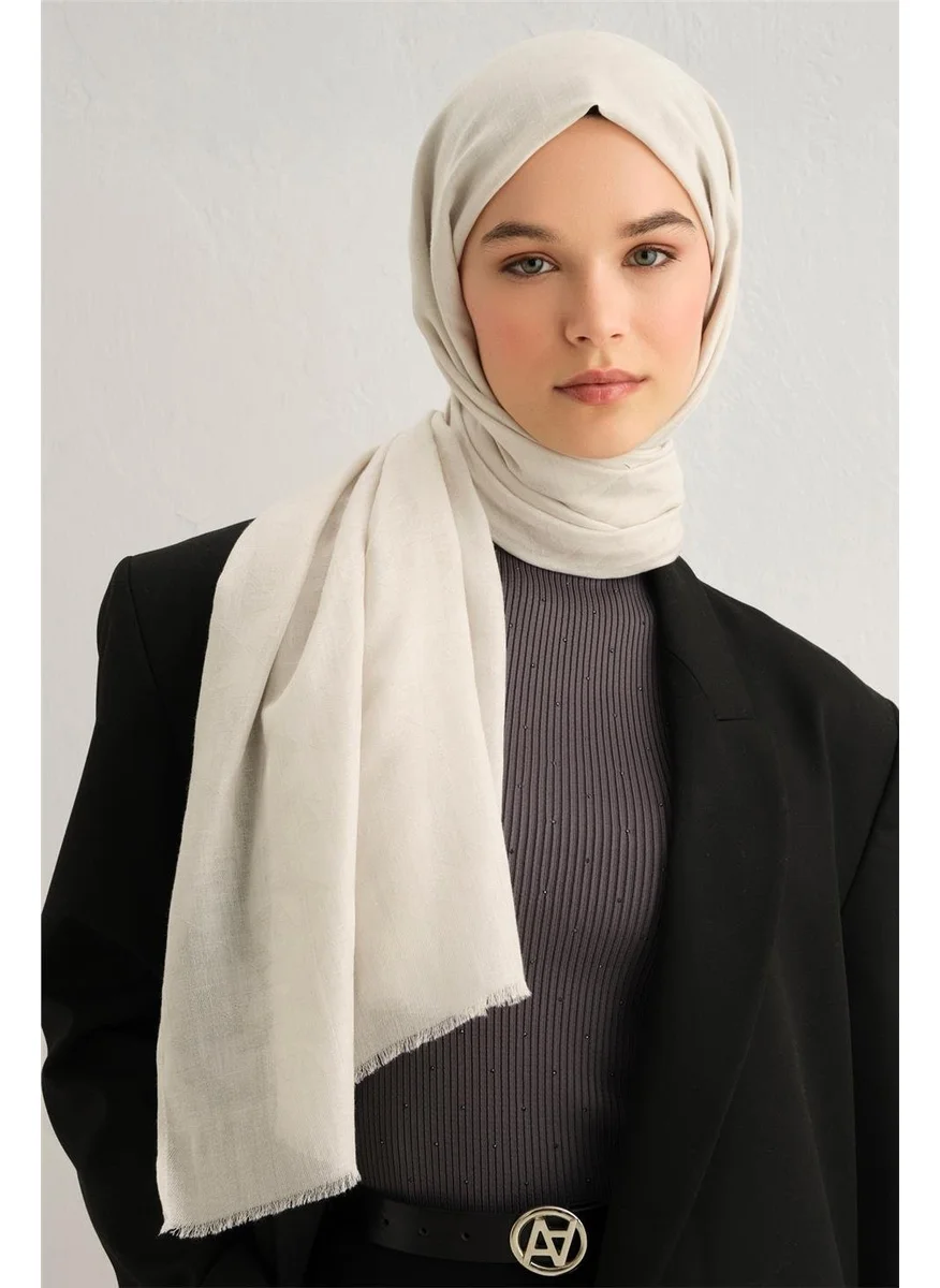 ARMINE Tencel Wool Monogram Pattern Shawl 07