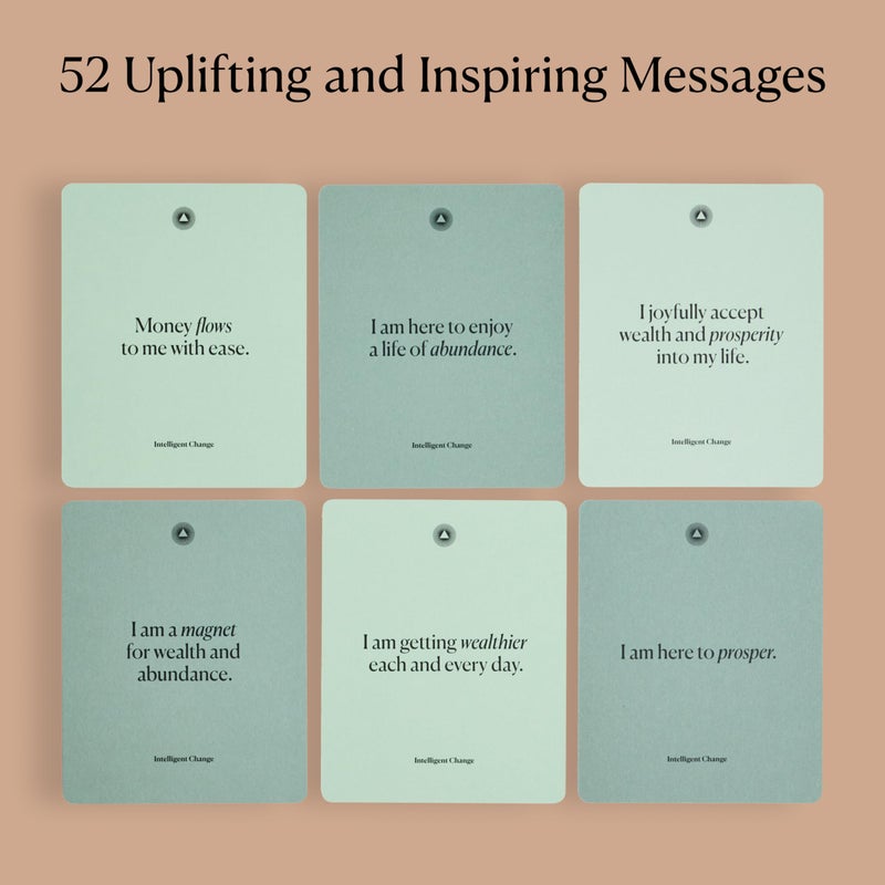 Intelligent Change Mindful Affirmation Cards for Financial Abundance, Daily Words of Inspiration, Self Affirmation Inspirational Gifts, Positive Affirmations with Display Stand, Deck of 52 - Image 4