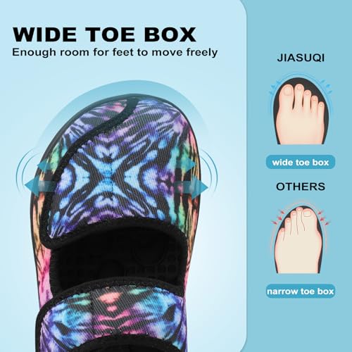 JIASUQI Womens Orthopedic Slippers Slide On Recovery Shoes for Elderly Women House Shoes for Edema, Colorful 9 - Image 4