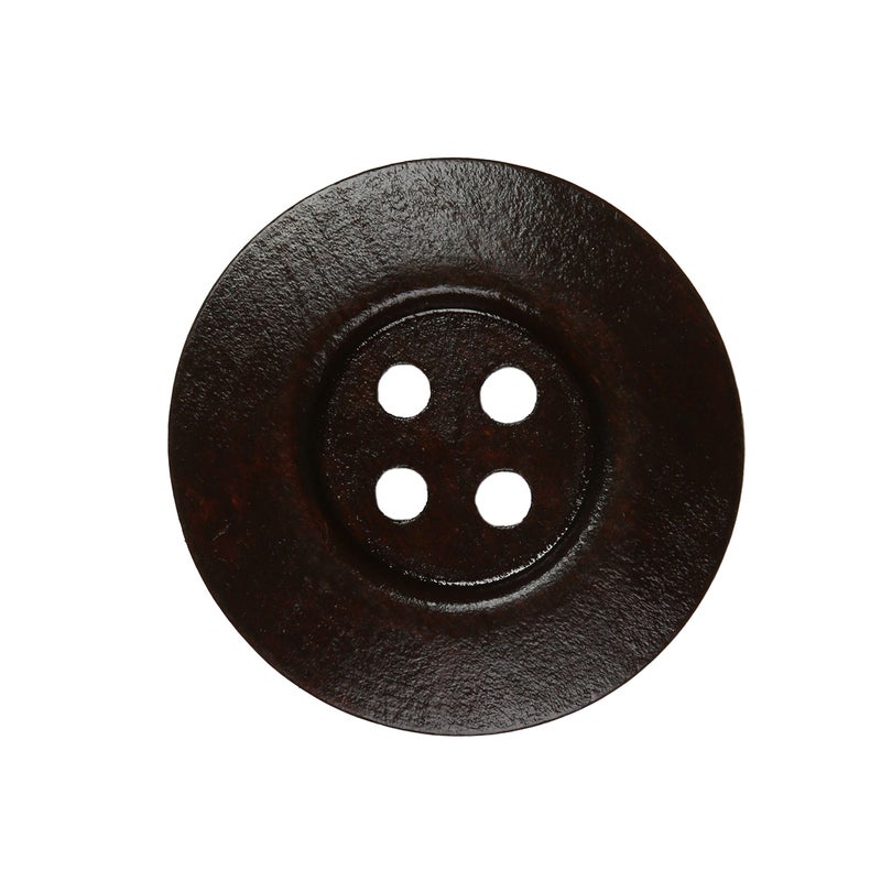 YAKA YAKA 30pcs Brown Round Wood Buttons 4 HolesCraft Buttons for Sewing Clothing Large Size 2Inch 