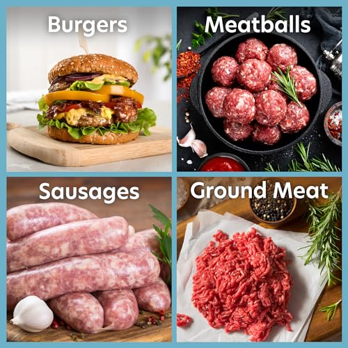 CucinaPro مطحنة لحم مع مشبك طاولة و 2 قرص قطع، صانع سجق ثقيل من الحديد الزهر ومفرمة لحم يدوية - كرات لحم منزلية، لحم مفروم والمزيد، طهي عطلة محمول، هدية أساسية للمطبخ - Image 5